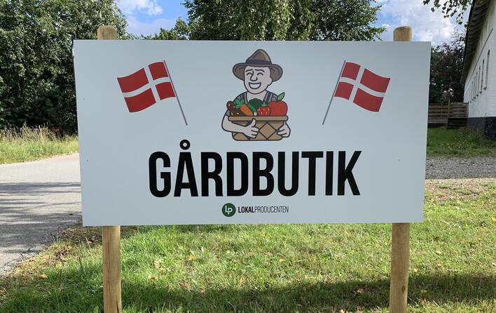 Skilt til gårdbutik